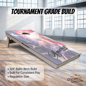 Complete Tournament Cornhole Bundle - Boards, Bags & Carrying Case - America 1776-2026 "Limited Edition"