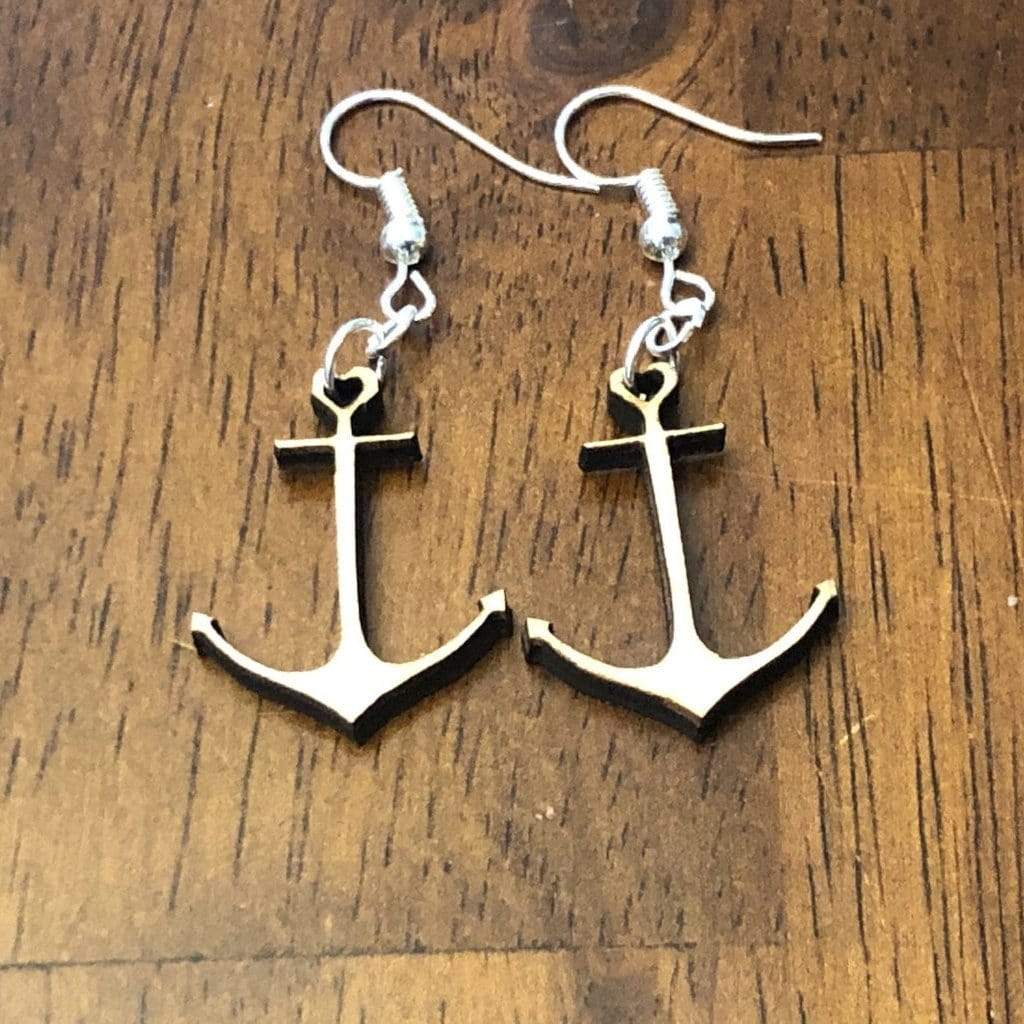 Heart Anchor Wooden Dangle Earrings | Nautical Love Jewelry by Cate's Concepts, LLC, handmade jewelry detail photo 2