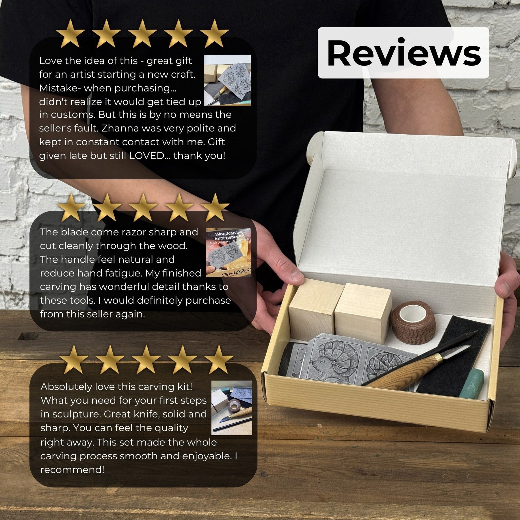 Hedgehog Carving Kit - Complete Starter Whittling Kit for Beginners, Adults, Teens, and Kids