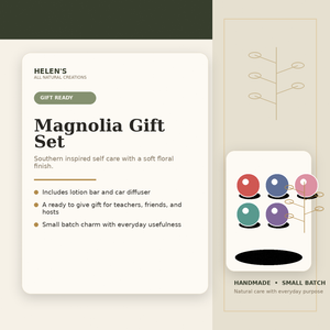 Mississippi Magnolia Gift Set by Helen's All Natural Creations, handmade bath and body detail photo 2