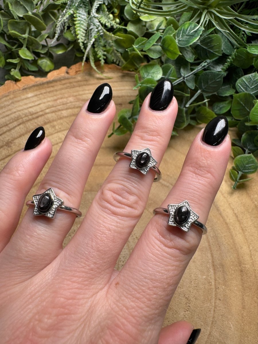 Hypersthene Star Ring Adjustable