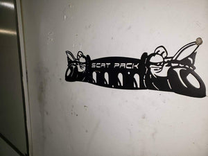 Dodge 30" SRT Scat Pack Towel, Coat, and Hat Rack – Steel Wall Organizer