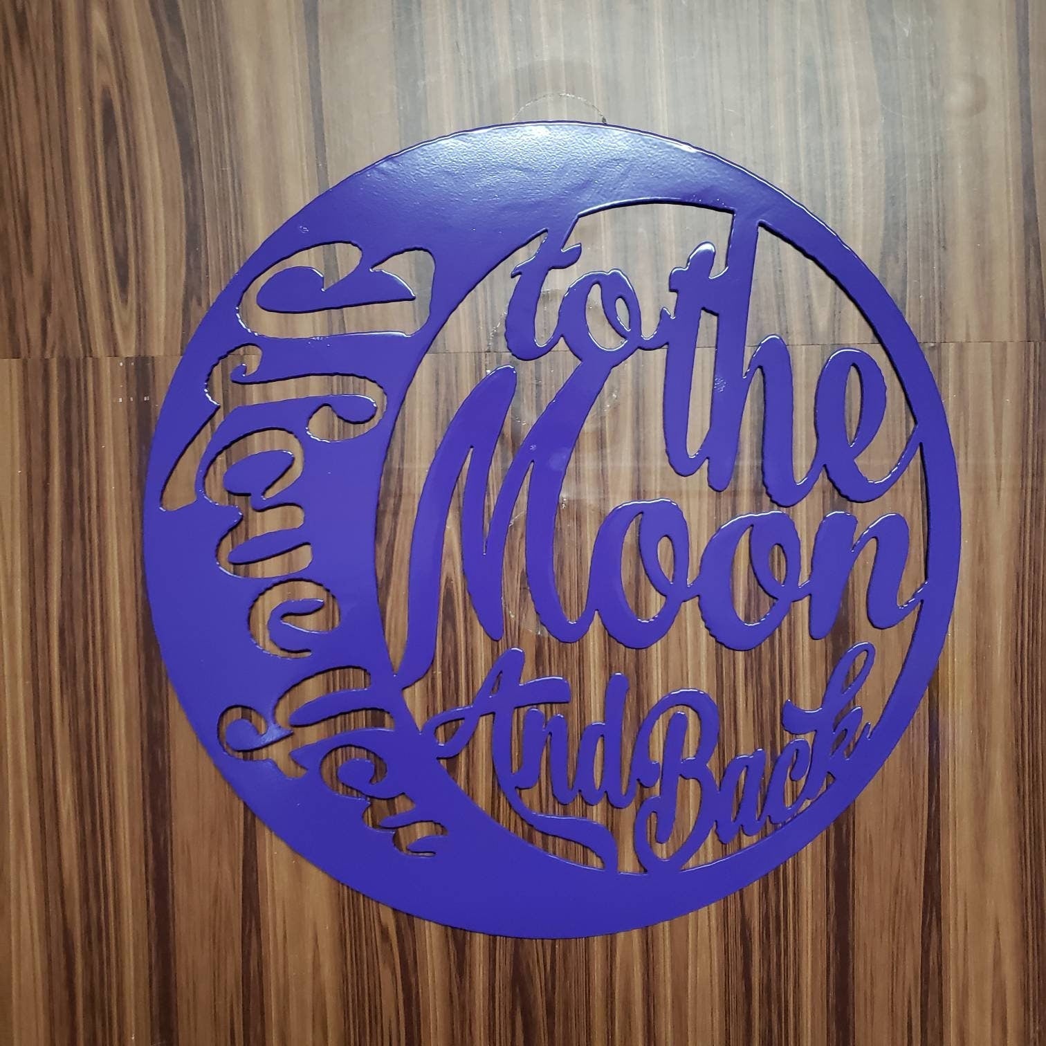 Love You to the Moon and Back Metal Wall Sign – Romantic Long Distance Relationship Gift