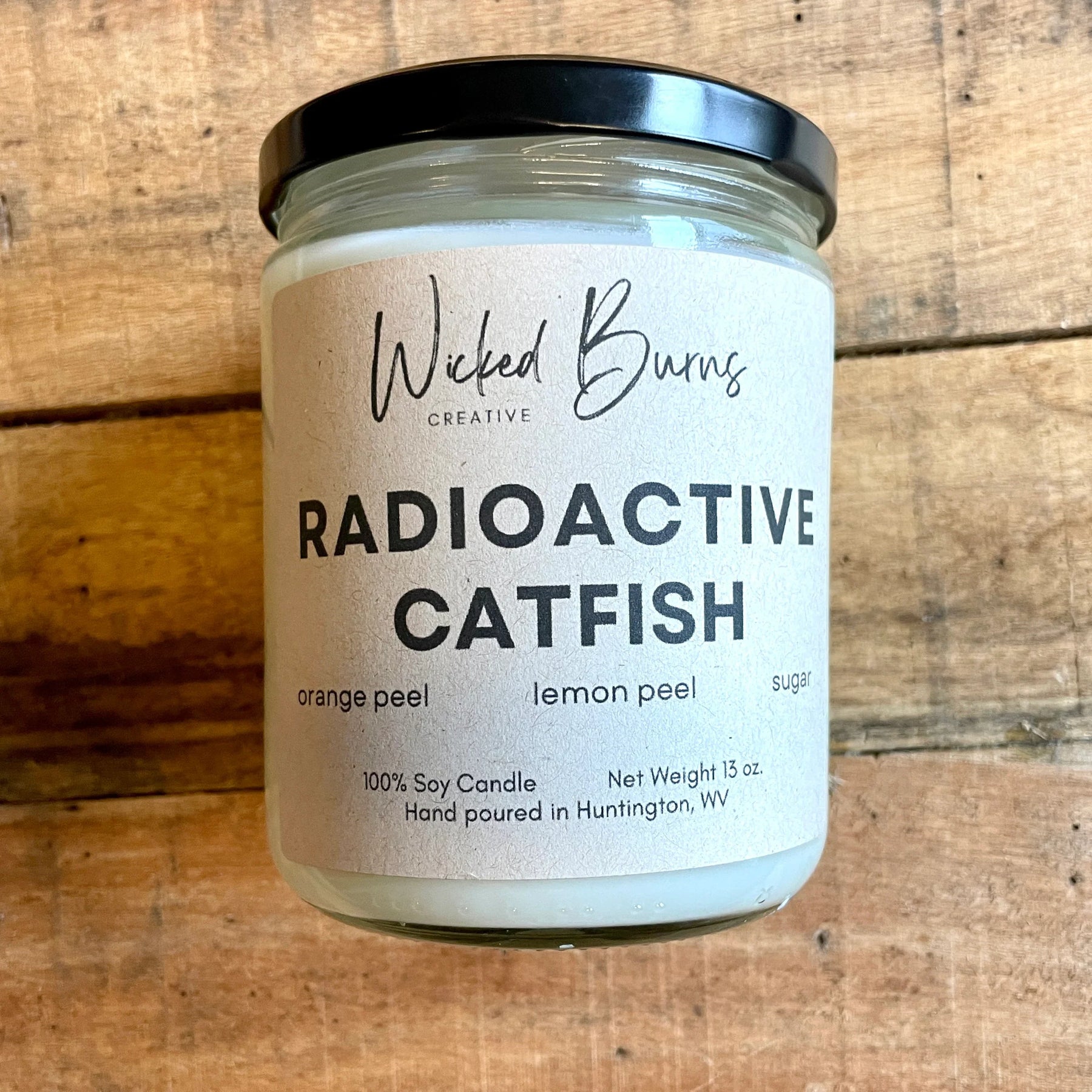 Radioactive Catfish Candle | Citrus Peach Sugar – 8oz or 13oz Soy