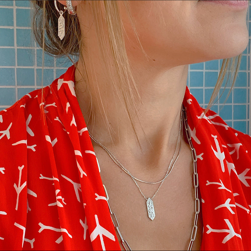 Mini Kundalini Serpent Necklace | Sterling Silver by Ke Bella, additional product image 4