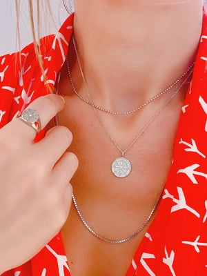 Compass Coin Necklace | Sterling Silver by Ke Bella, additional product image 3