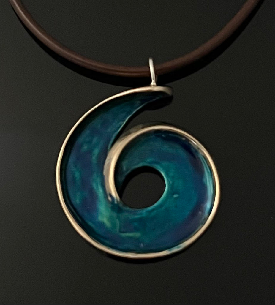 Bronze Wide Wave w/ blue patina