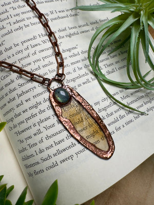 Labradorite and Dragonfly Wing Necklace