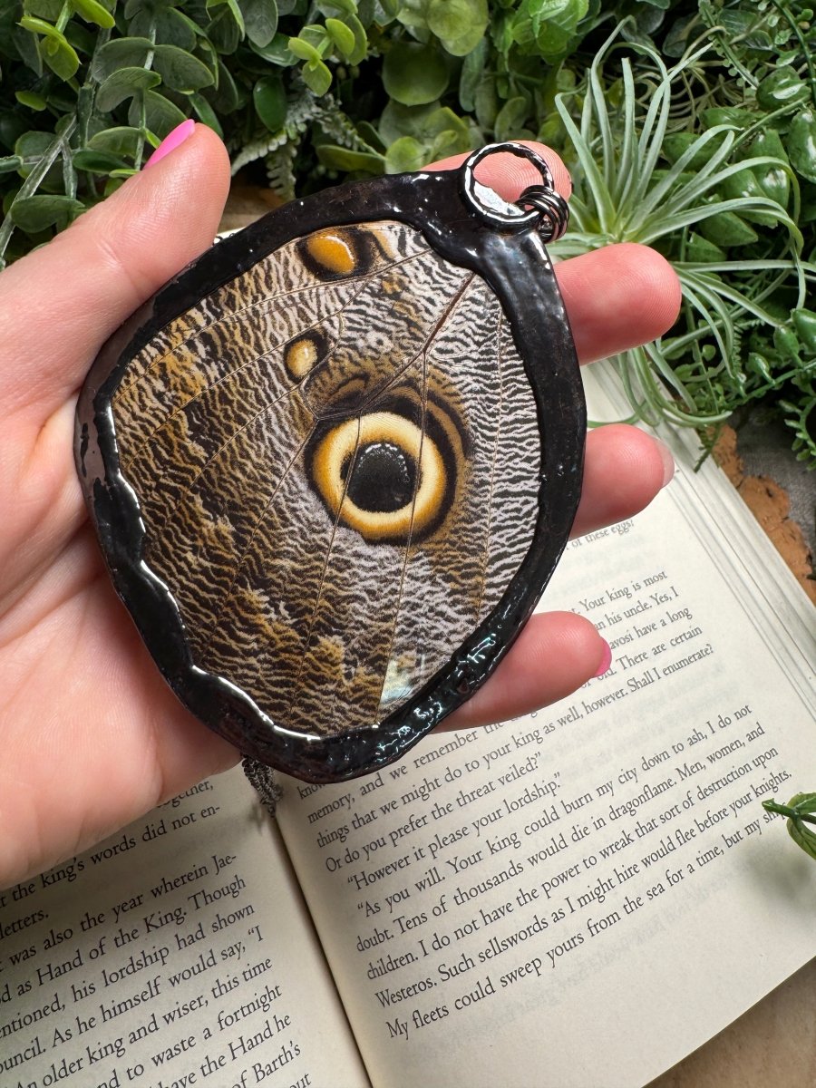 Labradorite and Giant Moth Wing Necklace (reversible)