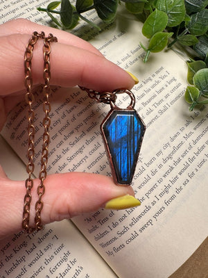 Labradorite Coffin Necklace