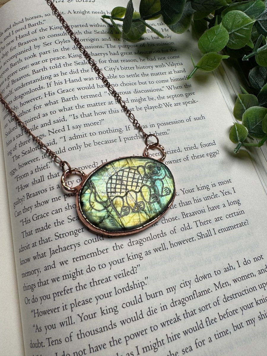 Labradorite Dog Necklace