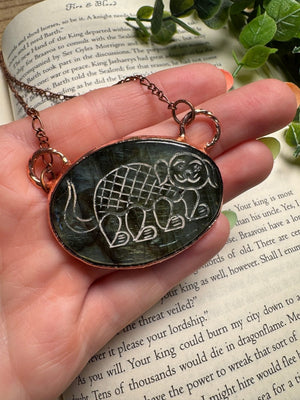 Labradorite Dog Necklace