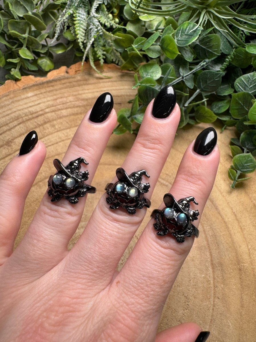Labradorite Jack-o-Lantern Ring Adjustable