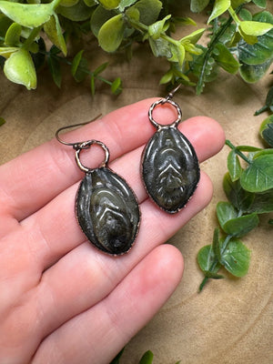 Labradorite Yoni Earrings