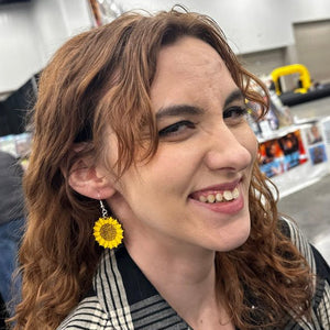 large Kansas Sunflower Wooden Earrings | State Flower Jewelry