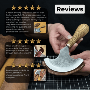 Large Leather Round Knife, 12.5 cm (4.9 inches)