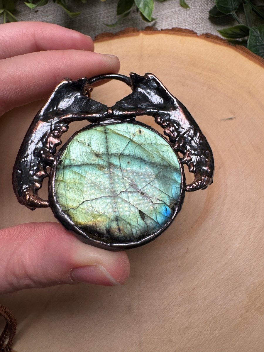 Lilith- Mink Jawbone and Labradorite Necklace