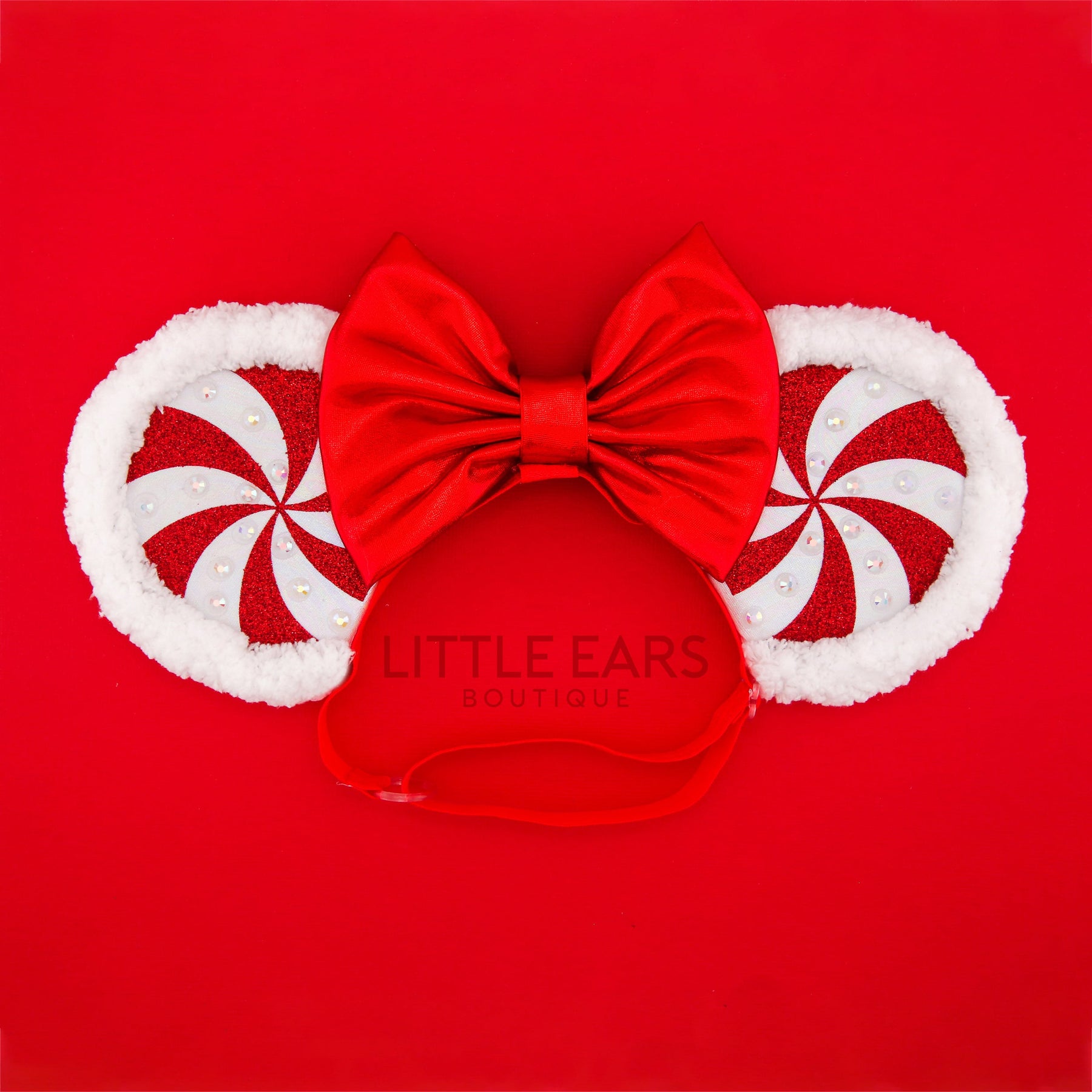 Candy Cane Elastic Mickey Ears