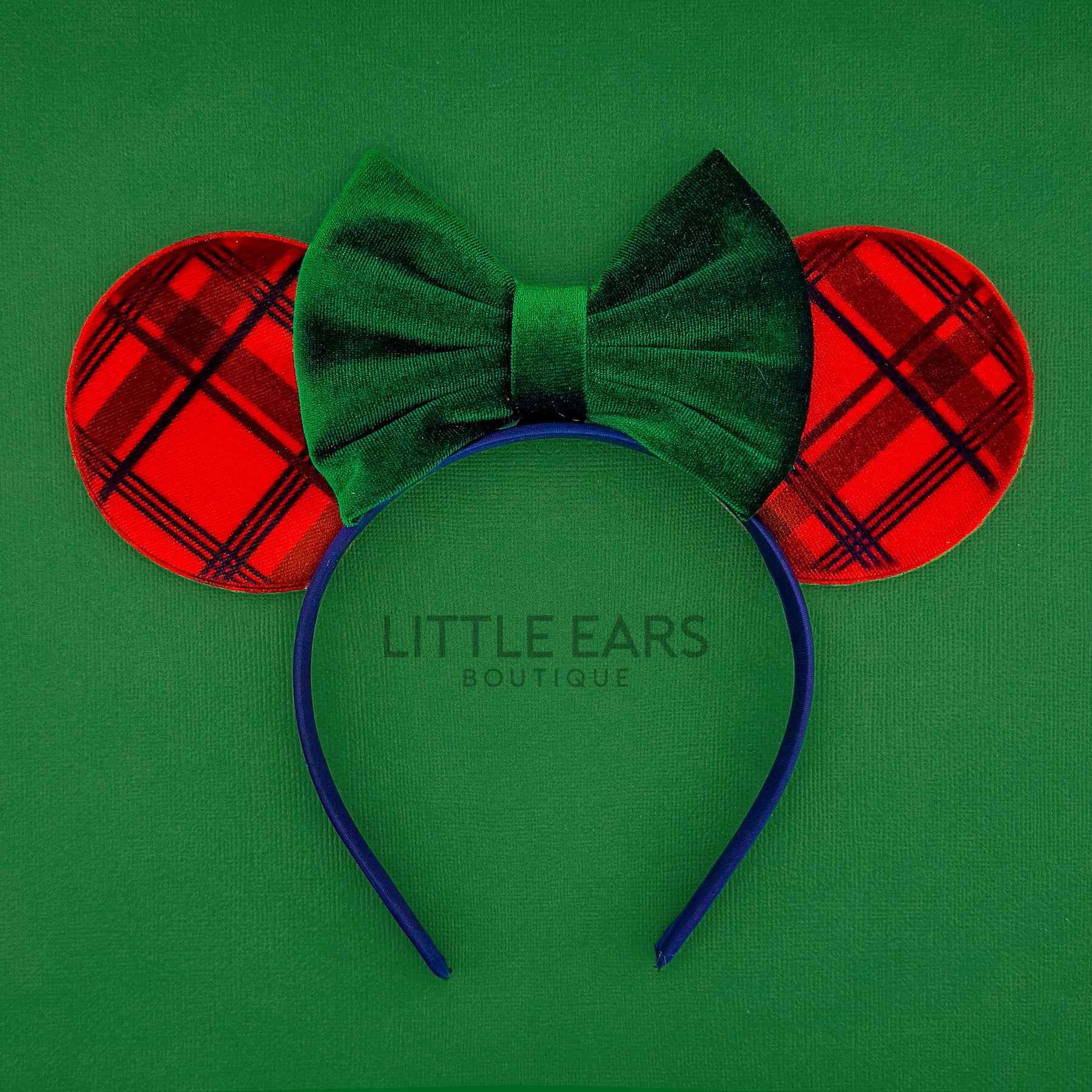 Christmas plaid holiday theme park ears by Little Ears Boutique