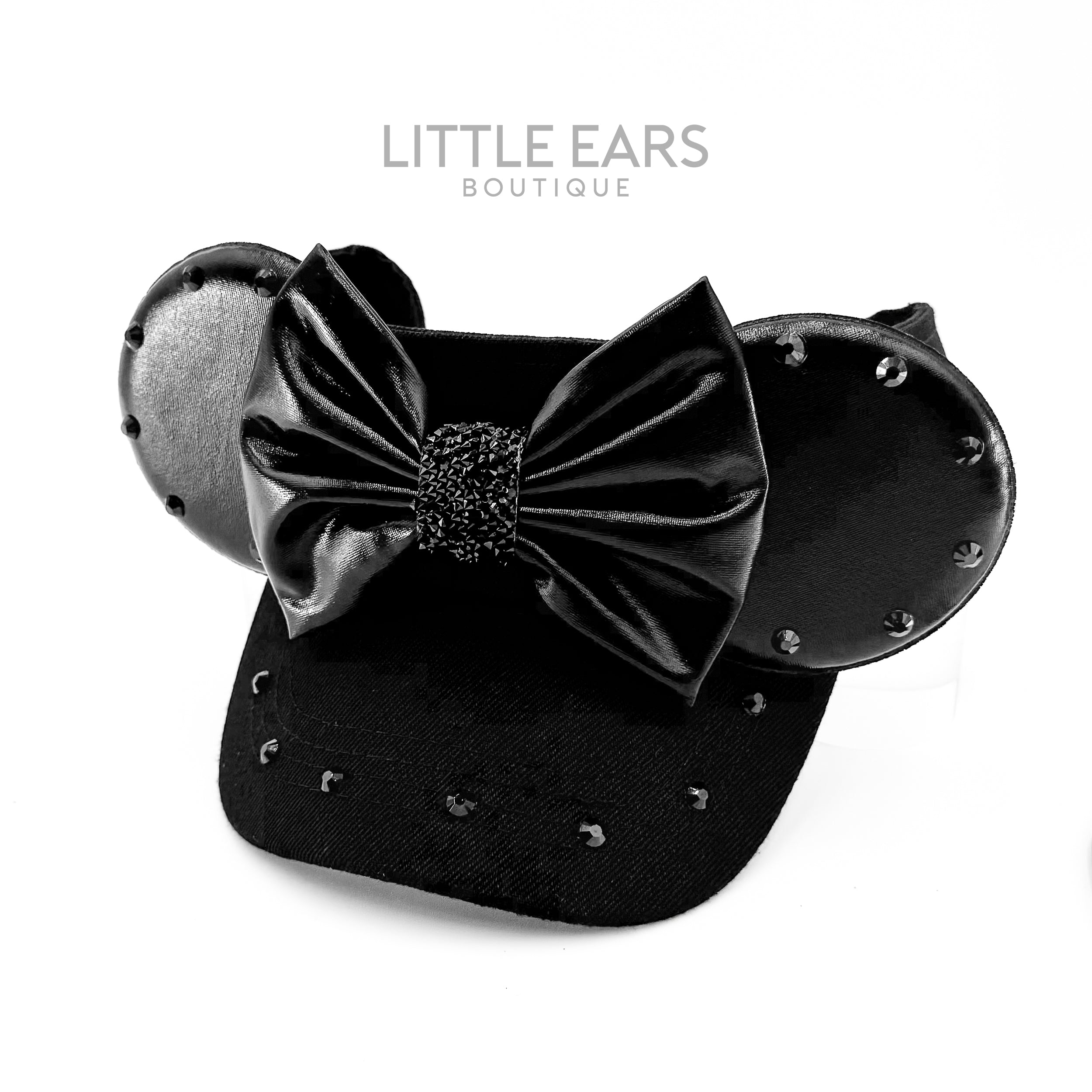 Black Stud Visor by Little Ears Boutique, custom hat detail photo 2