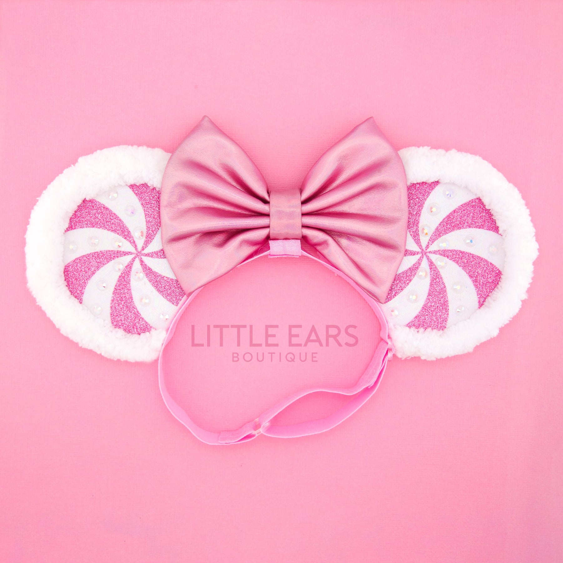 Pink Candy Cane Elastic Ears by Little Ears Boutique, Southern food gift main product photo