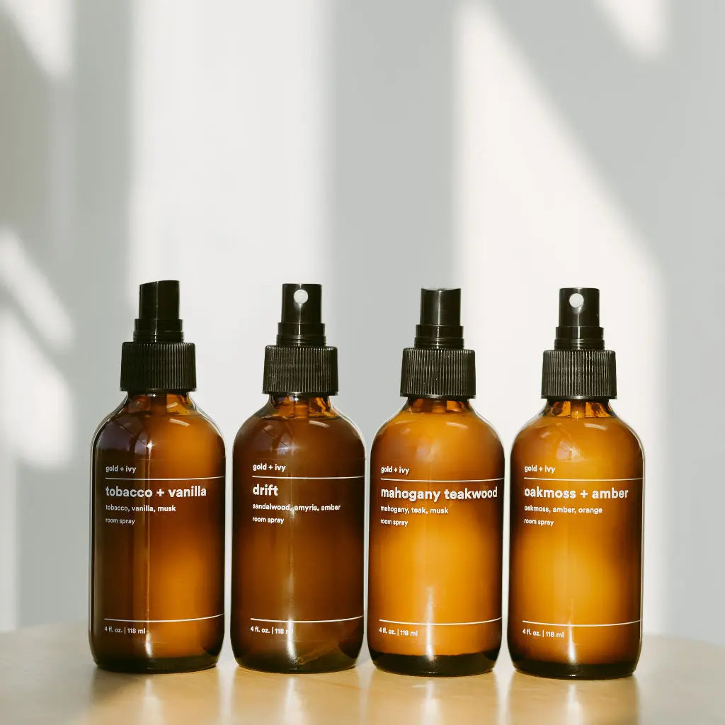mahogany teakwood room spray gold + ivy
