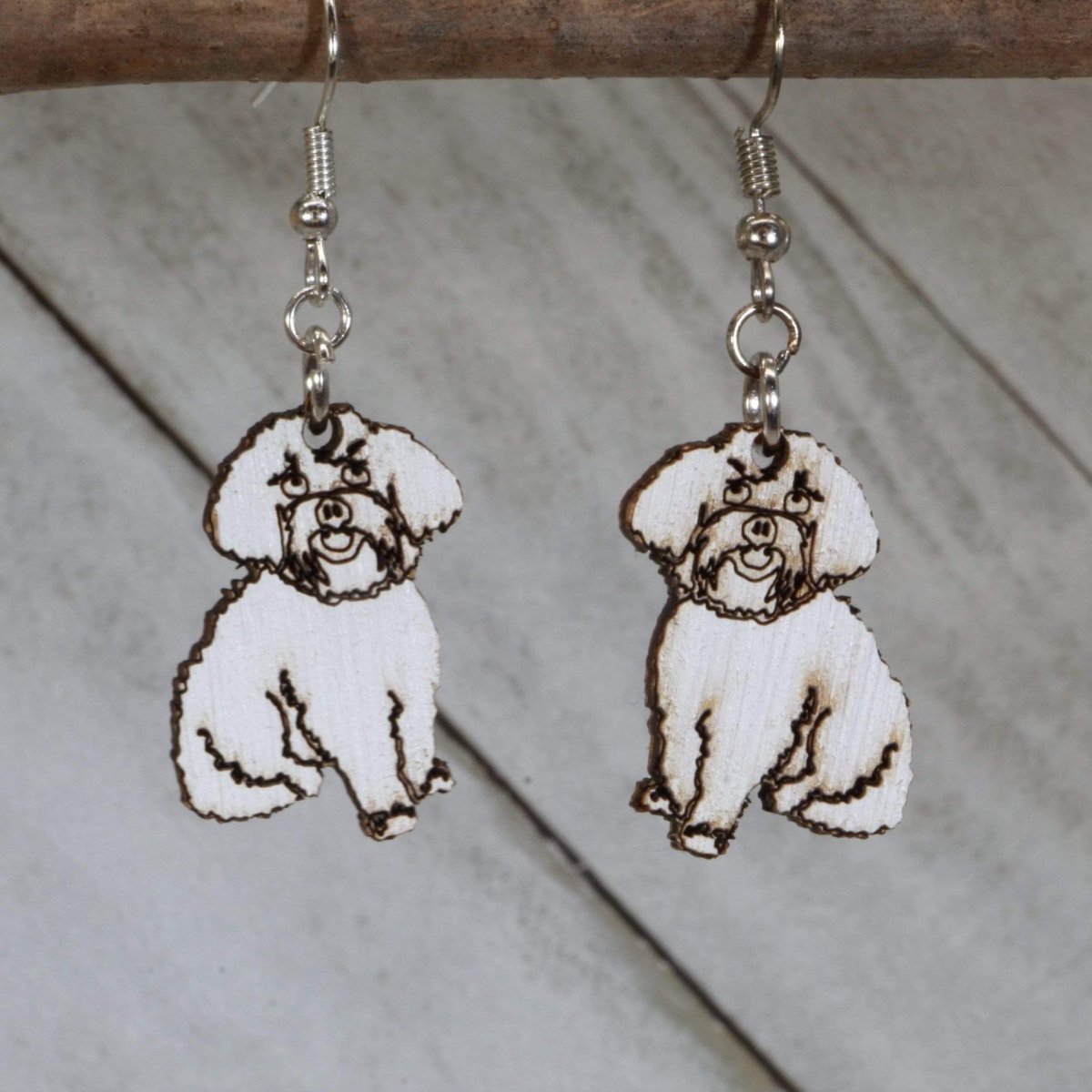 Maltipoo Wooden Earrings | Dog Lover Pet Jewelry