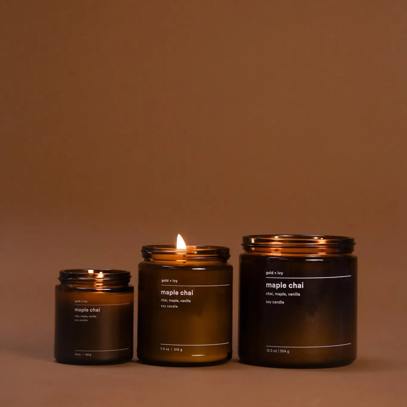 Maple chai by gold + ivy, scented candle detail photo 3