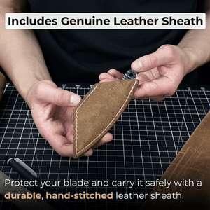 Marking Knife Kiridashi with leather sheath, 4 cm (1.57 inches)