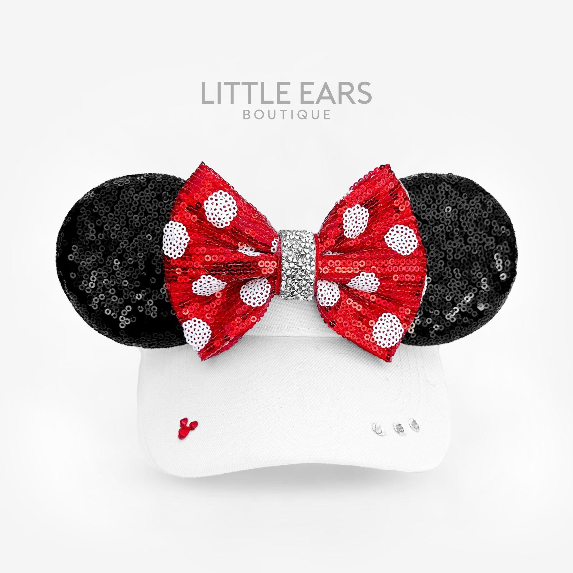 Minnie Bow White Visor by Little Ears Boutique, custom hat main product photo