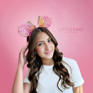 Mint Iridescent Sparkle Ears by Little Ears Boutique, scented candle detail photo 6