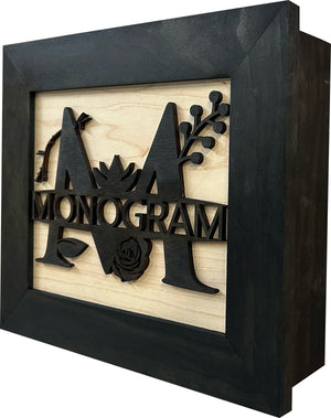 Customizable Split Letter Last Name Monogram - Hidden Gun Storage Wall Decor - Hidden Gun Shelf - Quick Access Concealment Shelf - Secure & Discreet Weapon Hiding Furniture