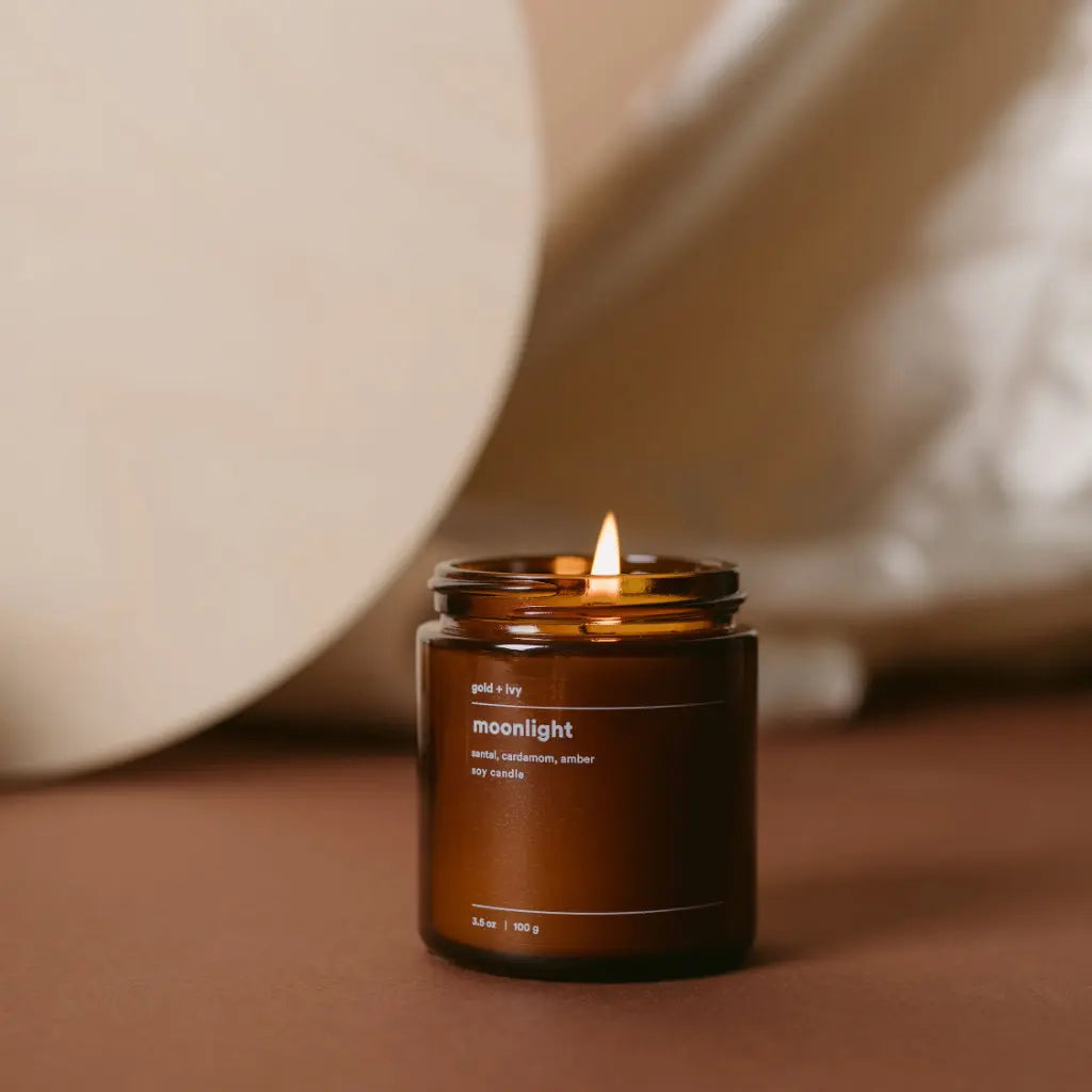 Moonlight by gold + ivy, scented candle detail photo 2