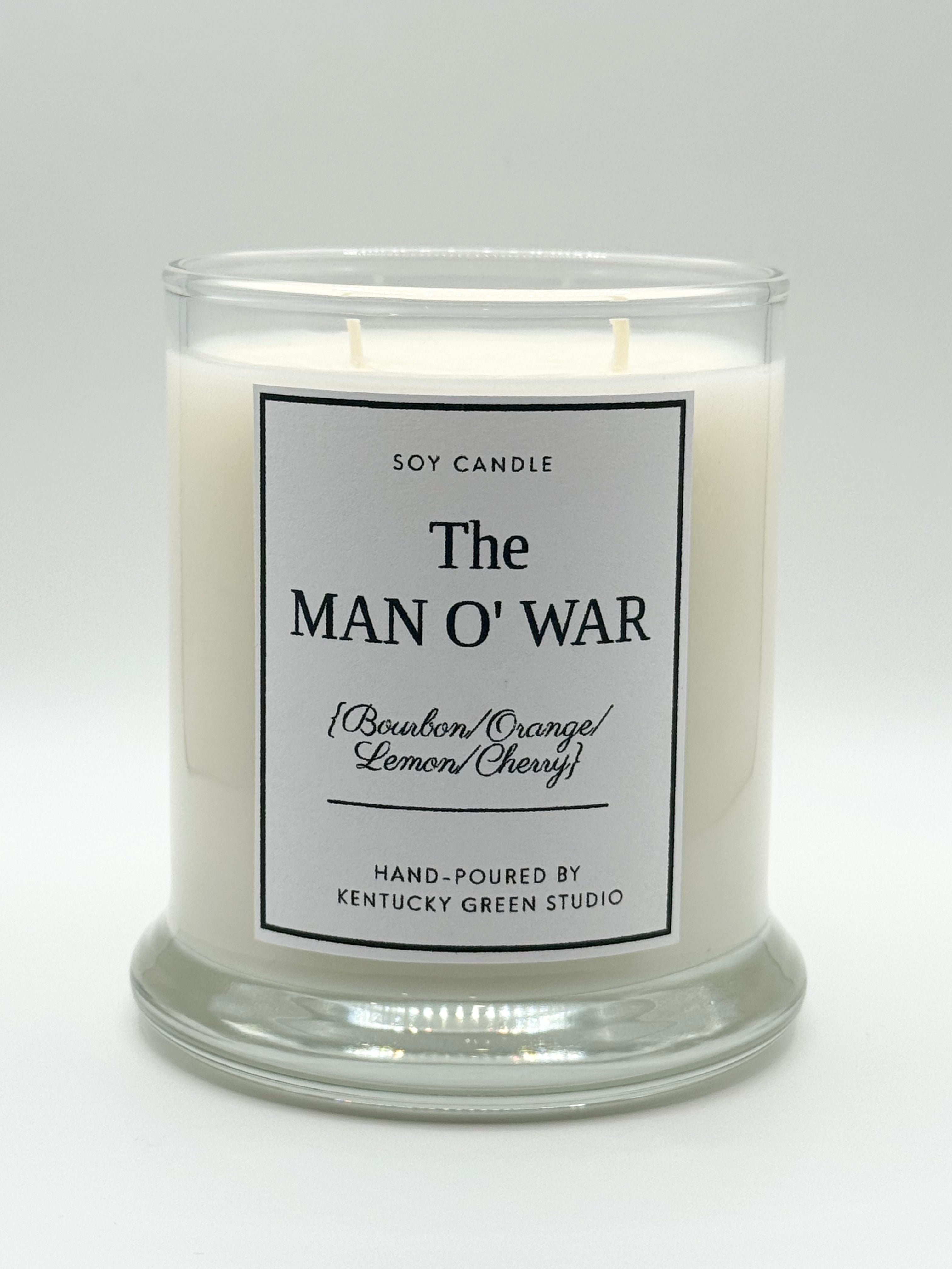 The Man O' War Soy Candle by Kentucky Green Studio, scented candle main product photo