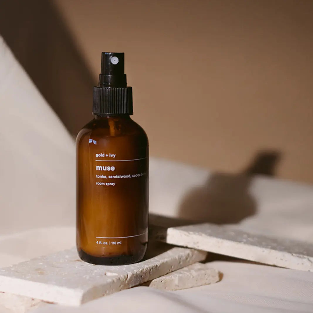 Muse room spray by gold + ivy, scented candle main product photo