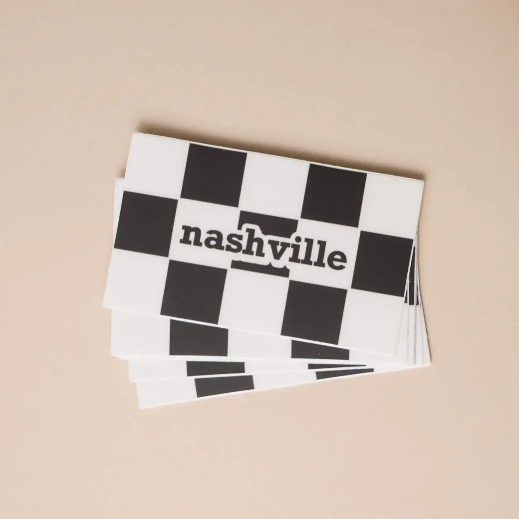 nashville checkered sticker gold + ivy
