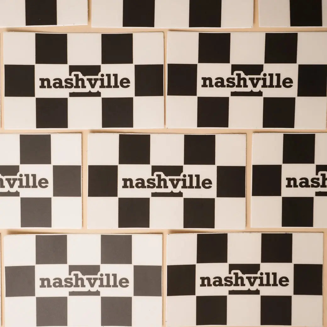 nashville checkered sticker gold + ivy