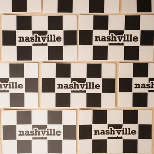 nashville checkered sticker gold + ivy
