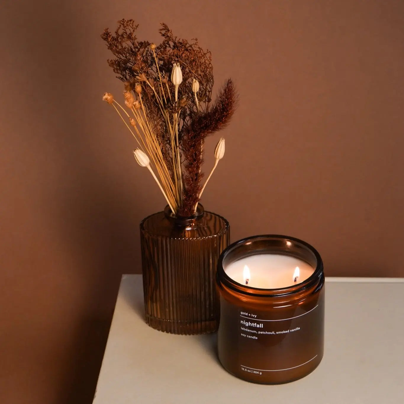 Nightfall by gold + ivy, scented candle detail photo 2