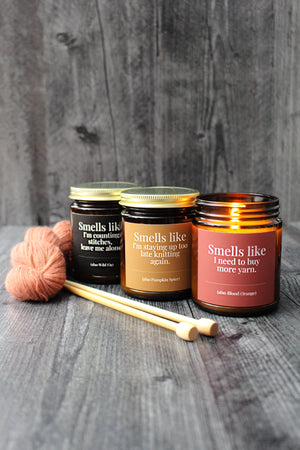 Hand-poured Coconut Soy Wax Candles For Knitters