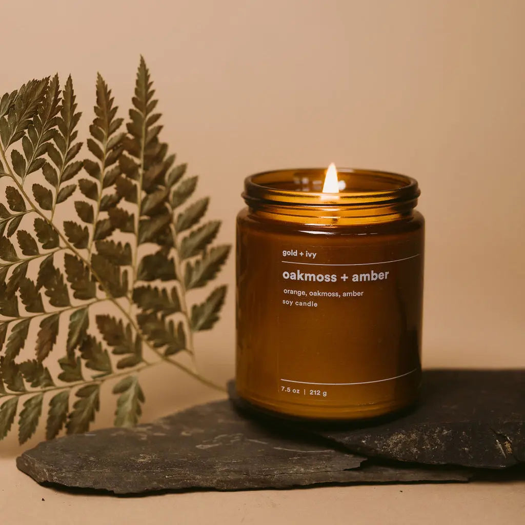 Oakmoss + amber by gold + ivy, scented candle main product photo