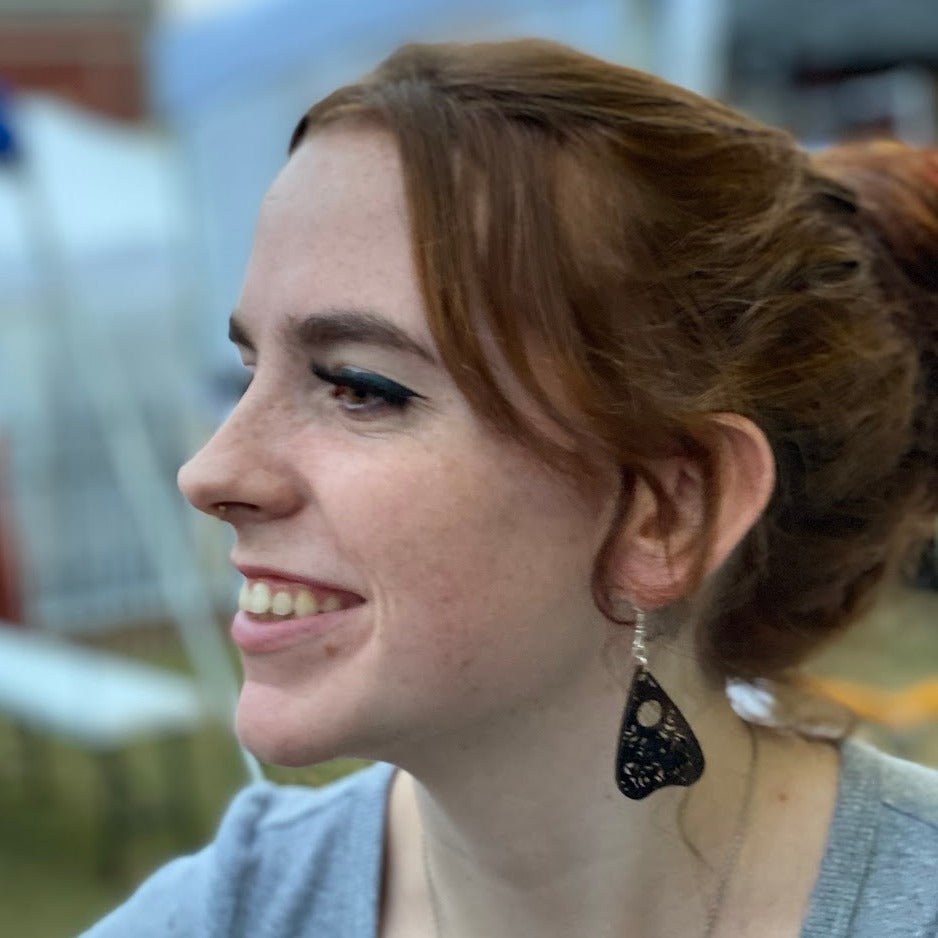 Ouija Planchette Wooden Dangle Earrings | Gothic Jewelry