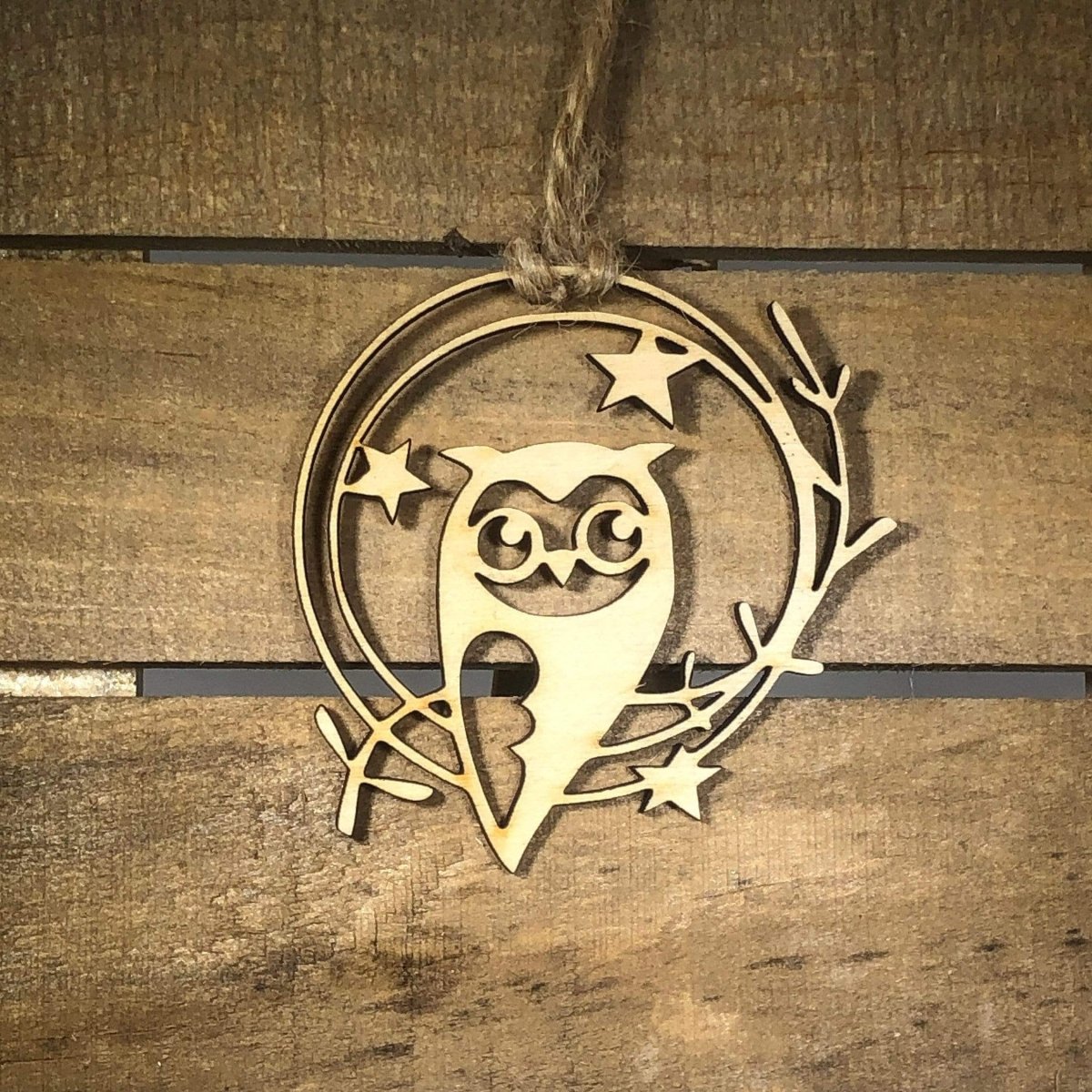 Owl Wooden Christmas Ornament | Woodland Animal Holiday Decor