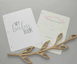 Baby Memory Book - Gray Linen (w/o Bow)