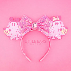 Pink Ghosts Halloween Ears by Little Ears Boutique, travel planning service main product photo