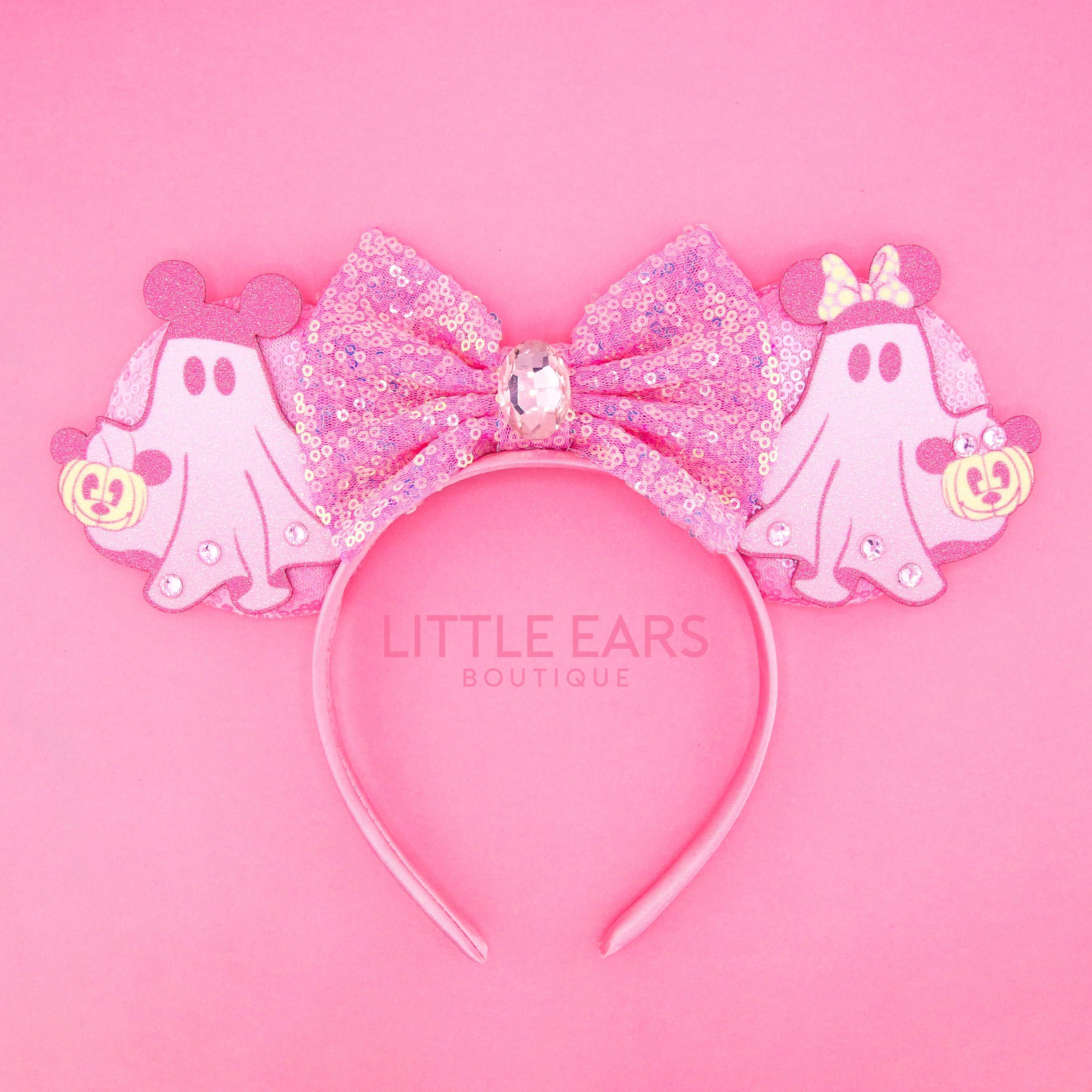Pink Ghosts Halloween Ears by Little Ears Boutique, travel planning service main product photo
