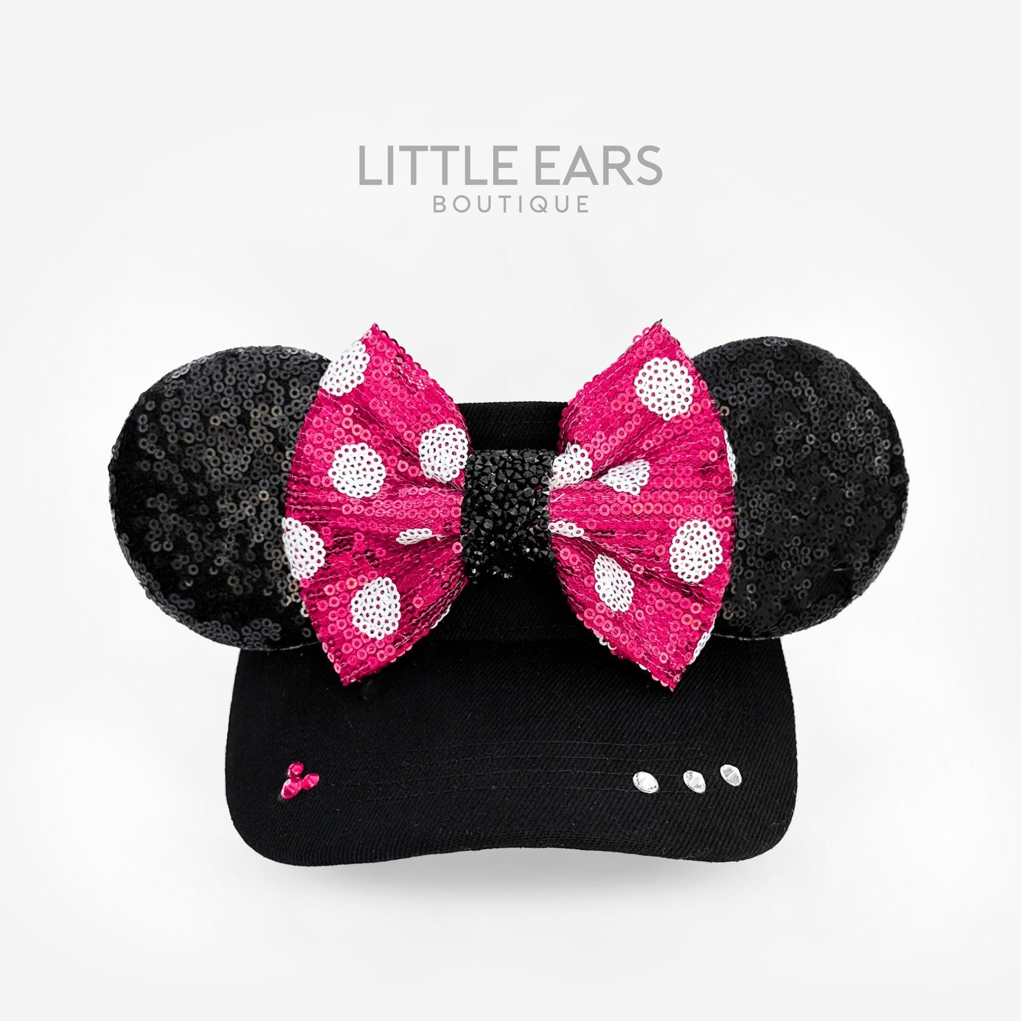 Pink Minnie Black Visor by Little Ears Boutique, custom hat main product photo