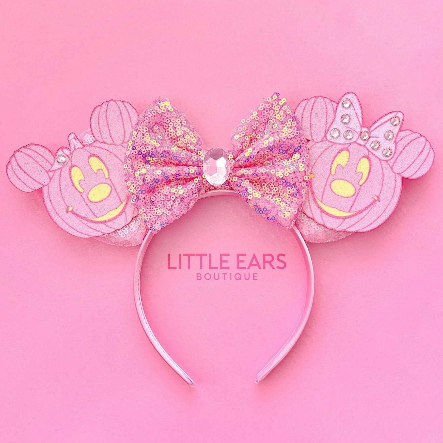 Pink Pumpkin Halloween Mickey Ears