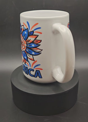 "Peace-Love-American" 15oz Ceramic Coffee Mug