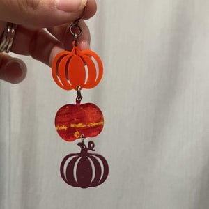 Stacked Pumpkin Acrylic Earrings